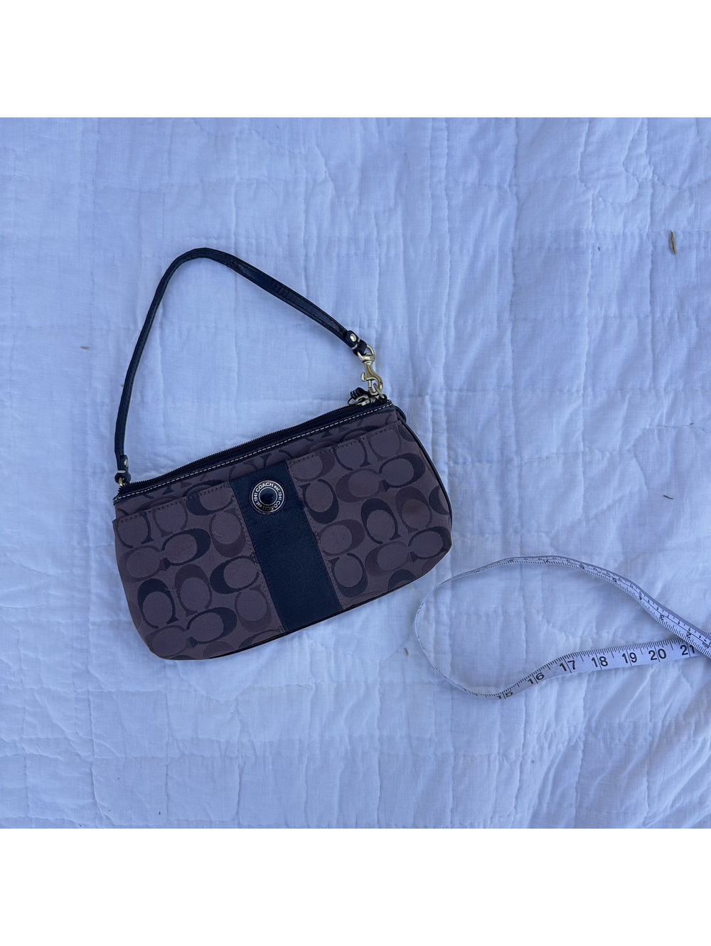 Coach Wristlet in Brown with Black Accents